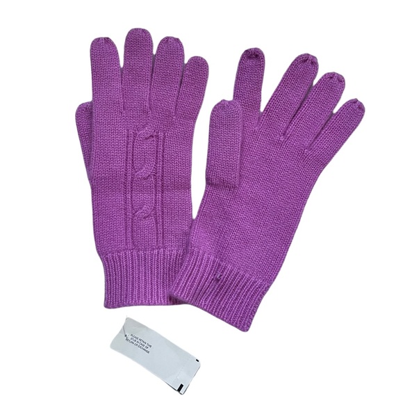 NWT Ann Taylor Gloves 100% Cashmere X’mas Gift Warm Pink Soft Knit Winter Work 0 - Picture 2 of 5